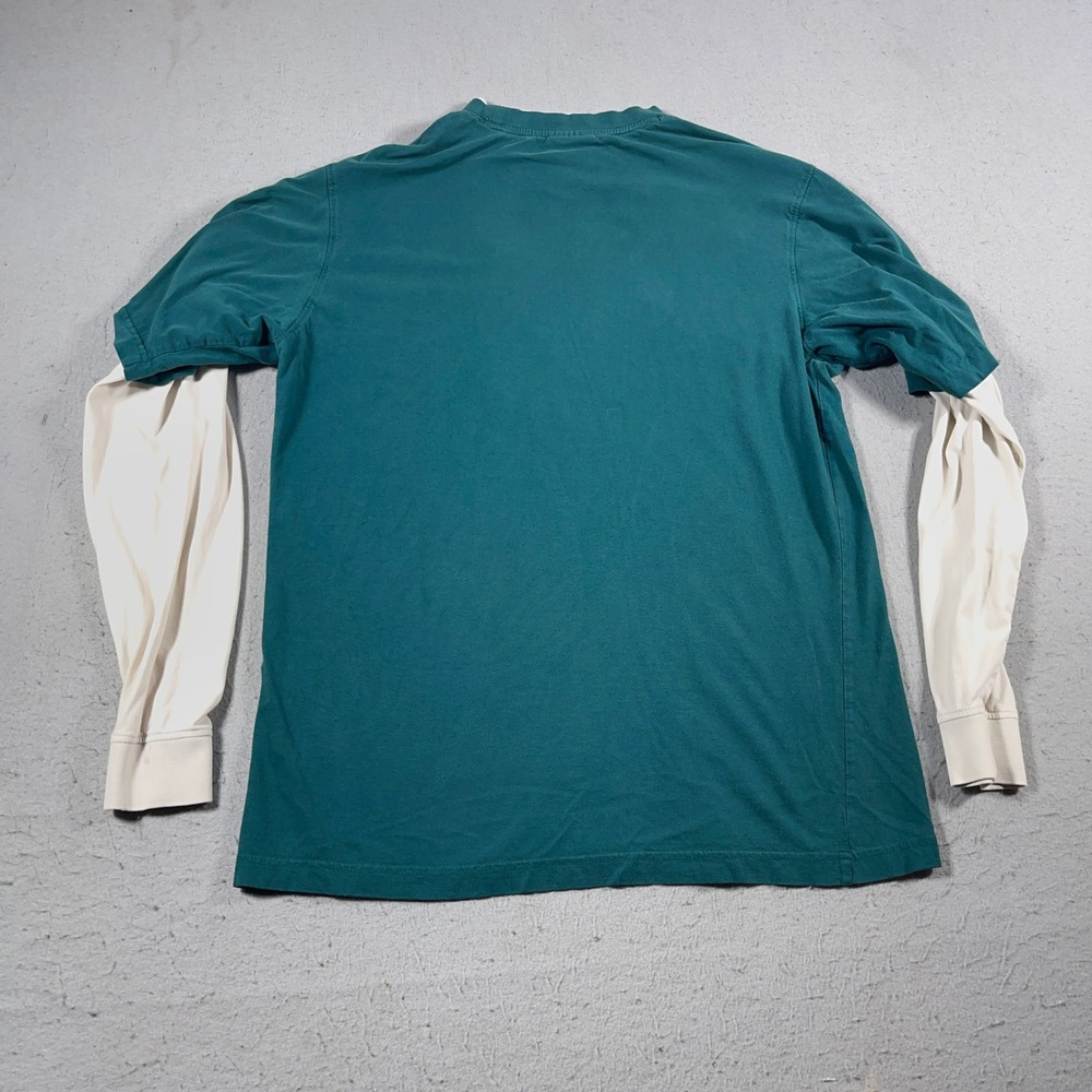 Vintage Philadelphia Eagles Shirt Men Small Green White Layered Raglan NFL Y2K - Picture 7 of 8